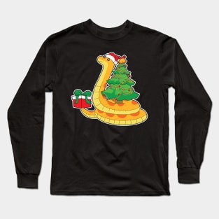 Snake Christmas Tree Reptile Xmas Snake Lover Christmas gift Long Sleeve T-Shirt